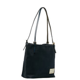 フェンディ ロゴ金具 トートバッグ ショルダーバッグ 26761 ネイビー キャンバス レザー レディース FENDI 【中古】